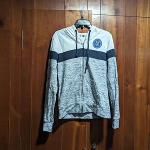 Zipper hoodie featuring logo for NYCFC soccer team